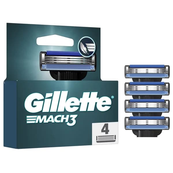 GILLETTE Mach3 Recambio de cuchillas de afeitar con 3 hojas 4 uds. - 1 ud - Imagen del producto en Findit