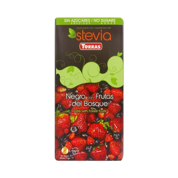 TORRAS Chocolate negro frutos del bosque con stevia 125 g. - 0.13 kg - Imagen del producto en Findit