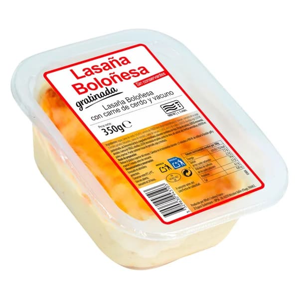 WHAT´S COOKING Lasaña boloñesa (cerdo - vacuno) gratinada 350 g. - 0.35 kg - Imagen del producto en Findit