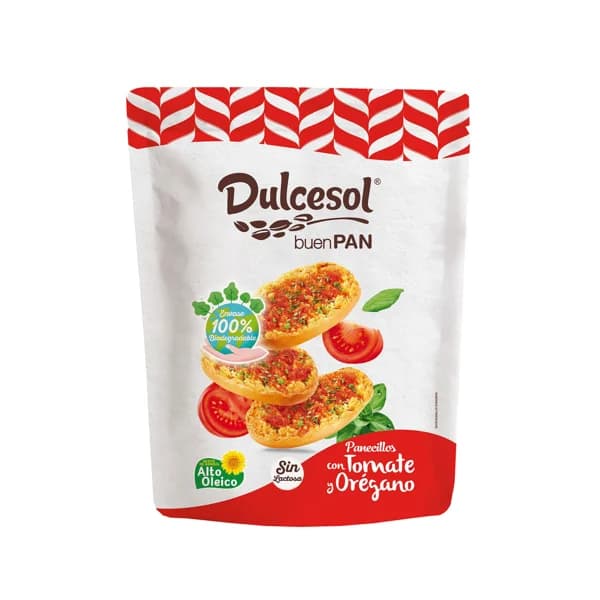 DULCESOL Panecillos tostados con tomate y orégano 160 g. - 0.16 kg - Imagen del producto en Findit