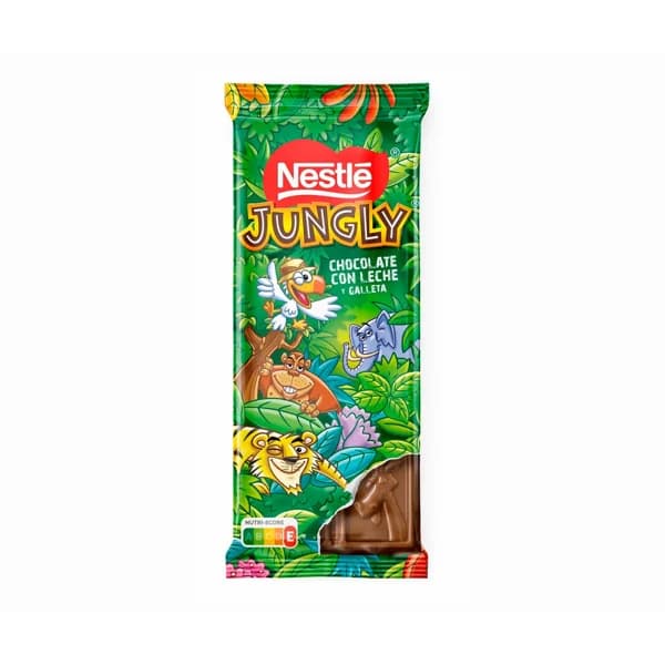 JUNGLY Chocolate con leche y galleta 90 gr. - 0.09 kg - Imagen del producto en Findit