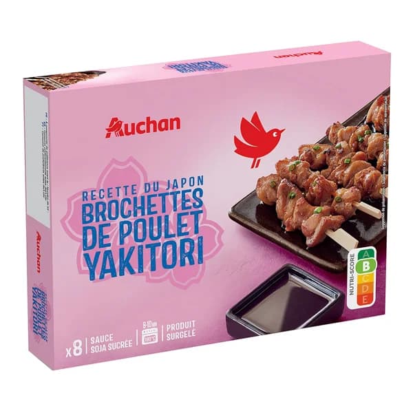 AUCHAN Brochetas de pollo Yakitori 8 uds. 210 g Producto Alcampo. - 0.21 kg - Imagen del producto en Findit