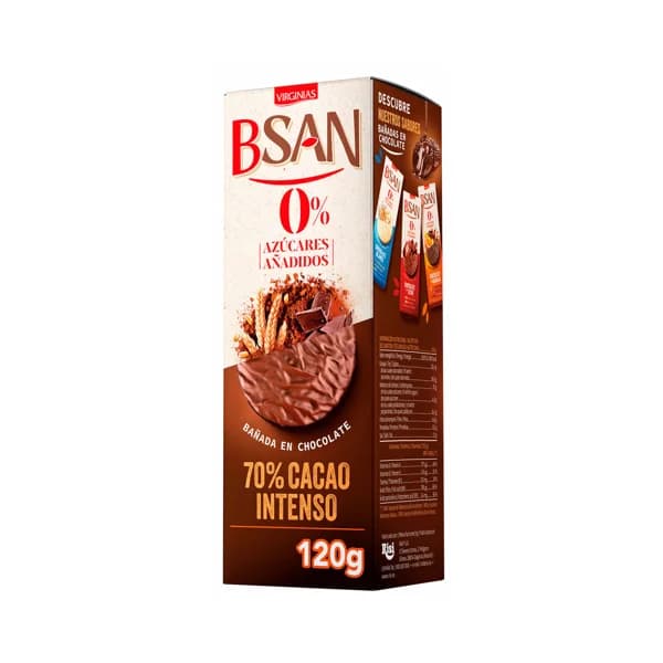 BSAN Galleta chocolate cacao sin azúcar añadido120 g. - 0.12 kg - Imagen del producto en Findit
