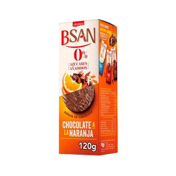 BSAN Galleta de chocolate de naranja sin azúcar añadido 120 g. - 0.12 kg - Imagen del producto en Findit