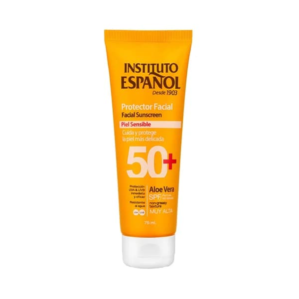 INSTITUTO ESPAÑOL Protector solar facial pieles sensibles, con aloe vera y FPS 50+ (muy alto) 75 ml. - 0.08 l - Imagen del producto en Findit