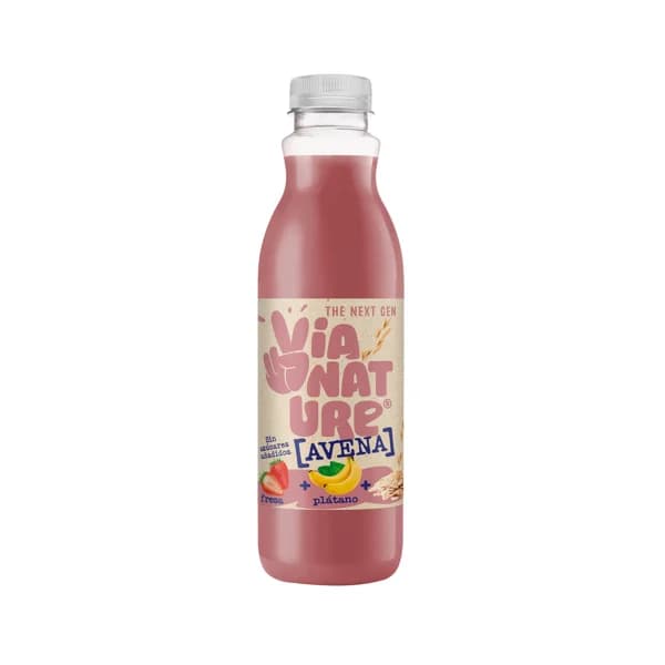VIA NATURE Bebida de avena, fresa y platano 750 ml - 0.75 l - Imagen del producto en Findit