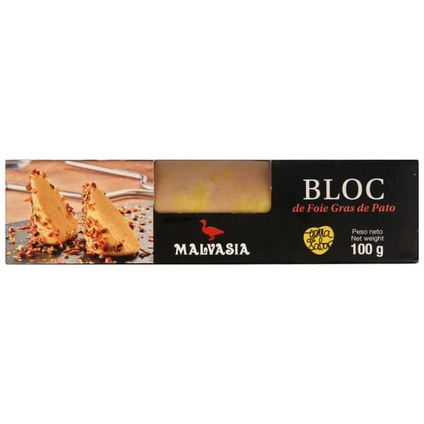 MALVASIA Bloc de foie gras de pato especial para untar 100 gr. - 0.1 kg - Imagen del producto en Findit