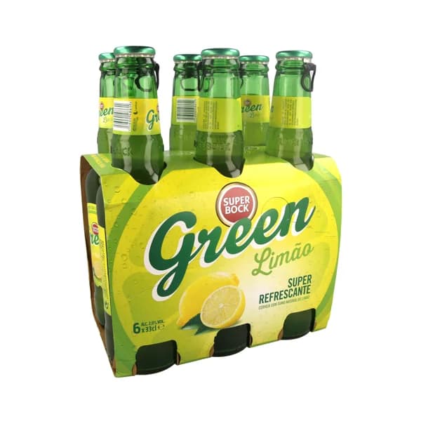 SUPER BOCK GREEN  Cerveza con sabor a limón pack de 6 botellas de 33 centilitros - 1.98 l - Imagen del producto en Findit