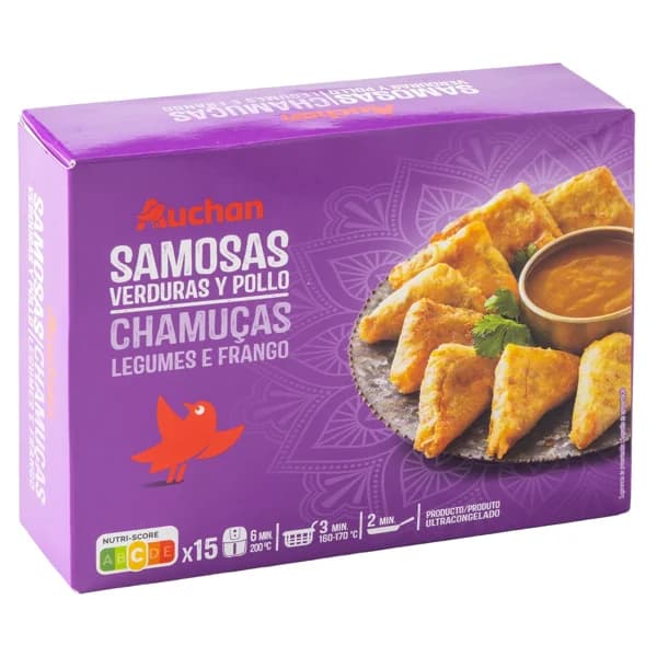 AUCHAN Samosas de verduras y pollo 10 uds. 300 g Producto Alcampo. - 0.3 kg - Imagen del producto en Findit
