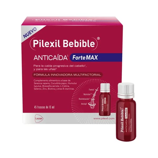 PILEXIL Forte max Tratamiento para la caida progresiva del cabello y cuidado de las uñas 45 x 15 ml. - 1 ud - Imagen del producto en Findit