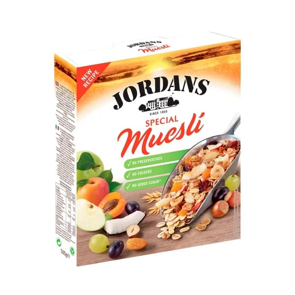 JORDANS Cereales muesli especial, sin conservantes ni azúcares añadidos 500 g. - 0.5 kg - Imagen del producto en Findit
