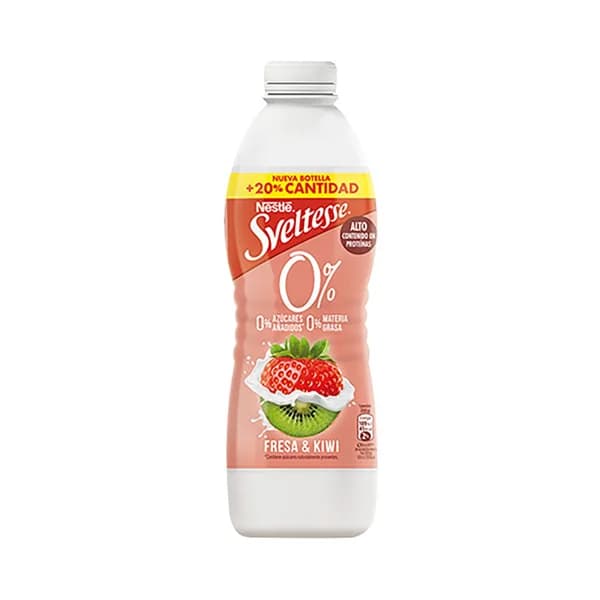 SVELTESSE Yogur líquido desnatado de fresa y kiwi con 0% azúcares añadidos 900 ml. - 0.9 l - Imagen del producto en Findit
