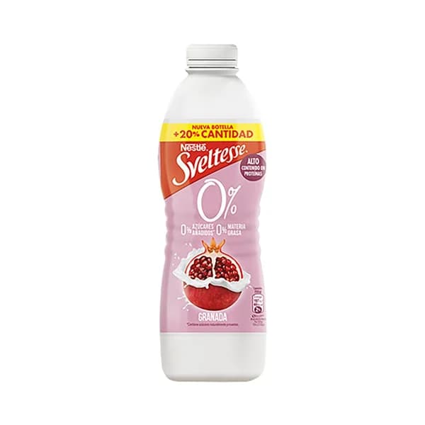 SVELTESSE Yogur líquido desnatado de granada con 0% azúcares añadidos 900 ml. - 0.9 l - Imagen del producto en Findit