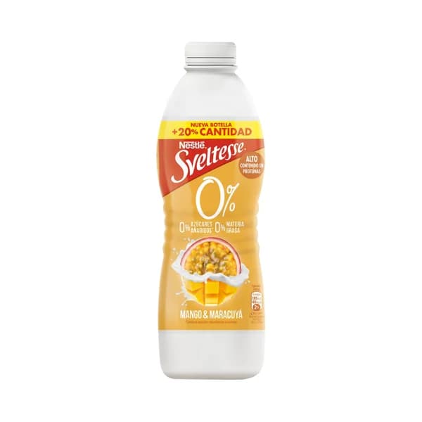SVELTESSE Yogur líquido desnatado de mango y maracuyá con 0% azúcares añadidos 900 ml. - 0.9 l - Imagen del producto en Findit