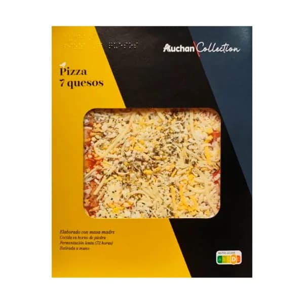 AUCHAN COLLECTION Pizza 7 quesos 400 g Alcampo Gourmet. - 0.4 kg - Imagen del producto en Findit