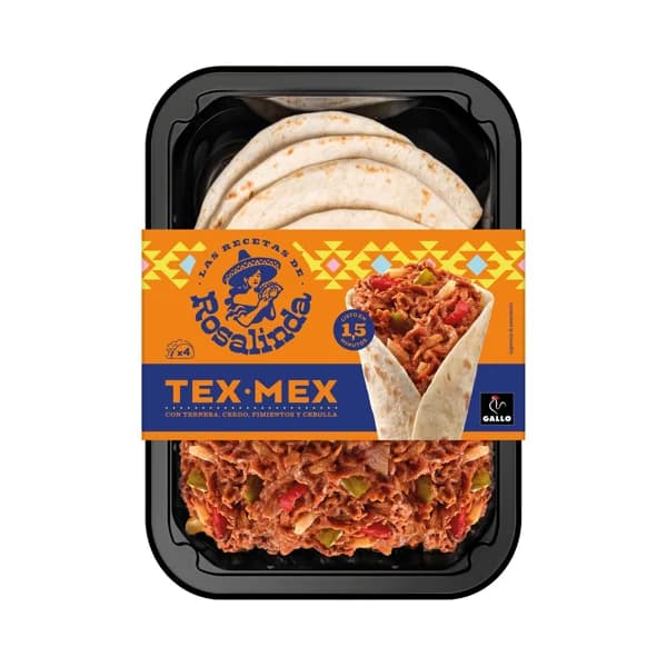 GALLO Las Recetas de Rosalinda Fajitas tex-mex con ternera, cerdo, pimientos y cebolla 220 g. - 0.22 kg - Imagen del producto en Findit