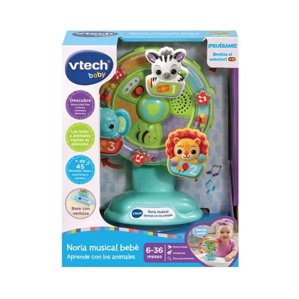 Noria interactiva musical bebé, aprende con los animales, edad recomendada desde 6-36 meses, VTECH BABY. - 1 ud - Imagen del producto en Findit
