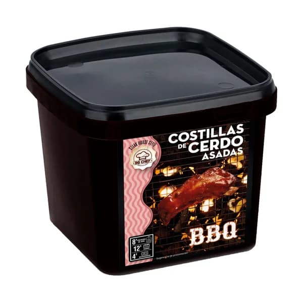 BG CHEF Costillas de cerdo asadas bbq Steak House Style 500 g. - 0.5 kg - Imagen del producto en Findit