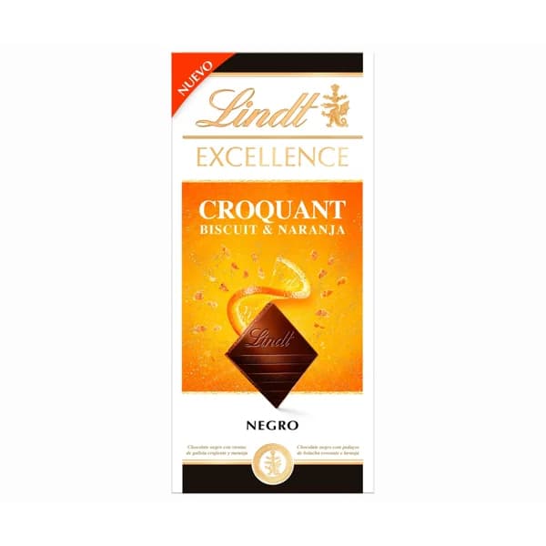 LINDT Chocolate excellence croquant naranja 100 gr. - 0.1 kg - Imagen del producto en Findit