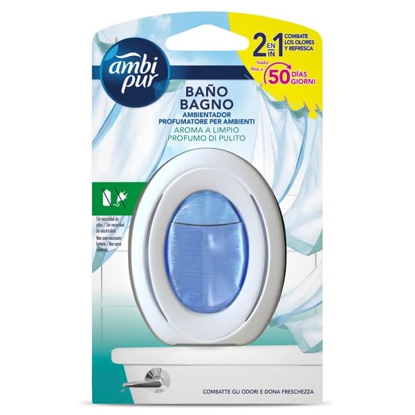 Ambientador baño aroma limpio Ambipur caja 1 unidad - 1 ud - Imagen del producto en Findit