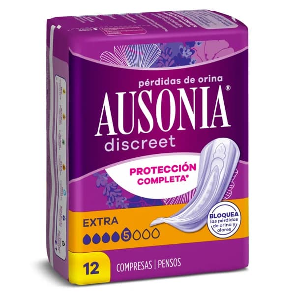Compresas incontinencia extra Ausonia Discreet bolsa 12 unidades - 11.93 ud - Imagen del producto en Findit