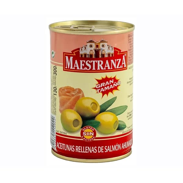 MAESTRANZA Aceitunas rellenas de salmón 130 gr. - 0.13 kg - Imagen del producto en Findit
