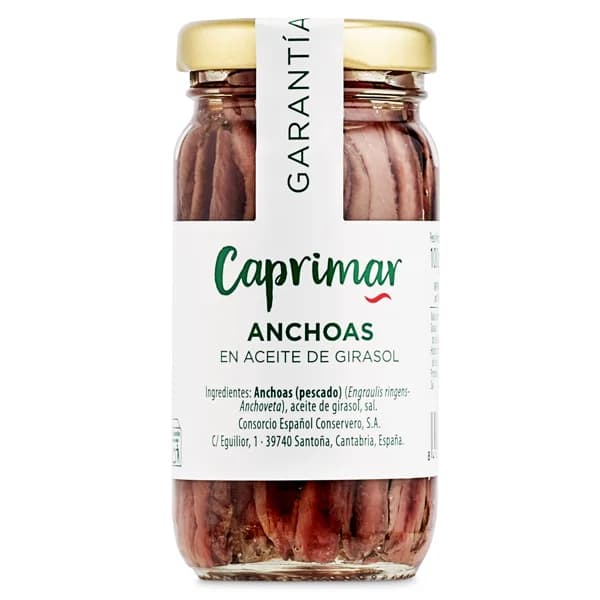 Anchoas en aceite de girasol Caprimar frasco 52 g - 0.05 kg - Imagen del producto en Findit