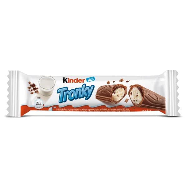 Barrita de chocolate y avellanas tronky Kinder bolsa 18 g - 0.02 kg - Imagen del producto en Findit