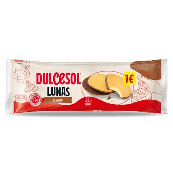 Lunas al cacao Dulcesol bolsa 90 g - 0.09 kg - Imagen del producto en Findit