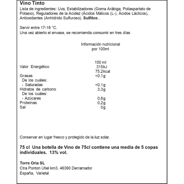 Vino Shiraz 750ML - 0.33 l - Imagen del producto en Findit