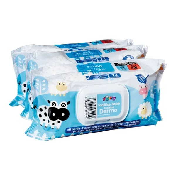 TOALLITAS PASITOS C/TAPA 3X72UD - 1 ud - Imagen del producto en Findit