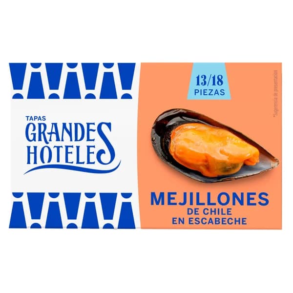 GRANDES HOTELES Mejillón en escabeche 69 g. - 0.07 kg - Imagen del producto en Findit