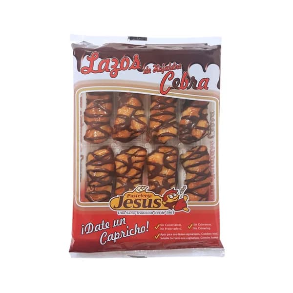 PASTELERÍA JESÚS Lazos de hojaldre cebra 300 g. - 0.3 kg - Imagen del producto en Findit