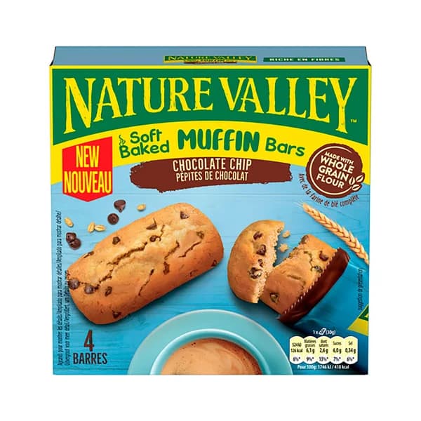 NATURE VALLEY Muffin con pepitas de chocolate 4 x 30 g. - 0.12 kg - Imagen del producto en Findit