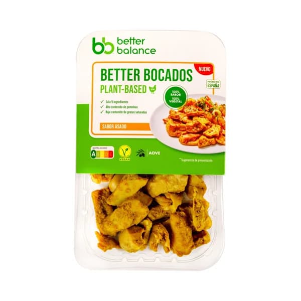 BETTER BALANCE Bocados 100% vegetales  con AOVE y sabor asado 160 g. - 0.16 kg - Imagen del producto en Findit