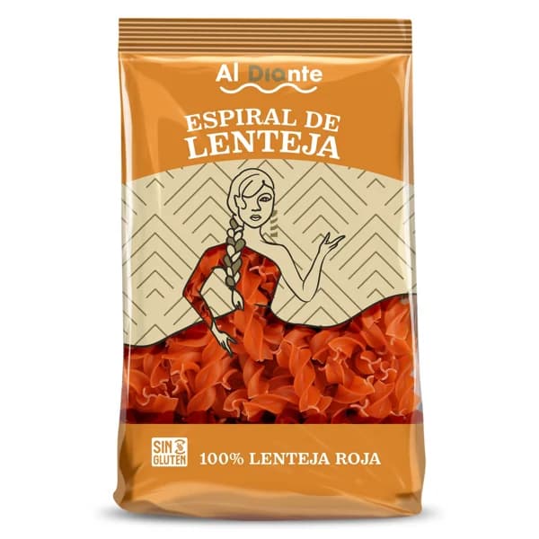 Espirales 100% de lenteja roja Al Diante Dia bolsa 250 g - 0.25 kg - Imagen del producto en Findit