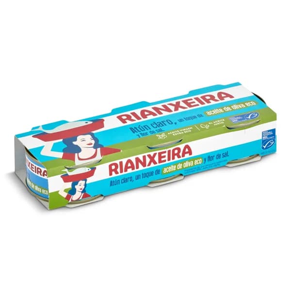 Atún claro en aceite de oliva eco MSC Rianxeira lata 3 x 52 g - 0.16 kg - Imagen del producto en Findit