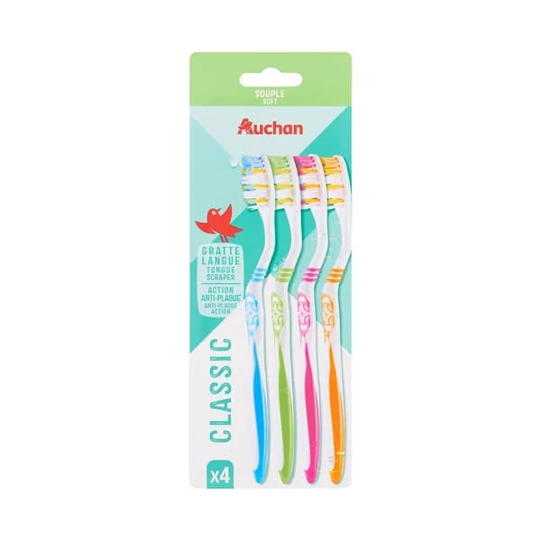 PRODUCTO ALCAMPO Classic Cepillos de dientes con filamentos blandos 4 uds. - 1 ud - Imagen del producto en Findit