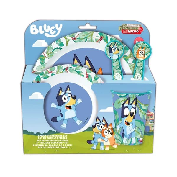 Set micro kids 5 piezas de Bluey (plato,cuenco,vaso 260ml, cubiertos), STOR - 1 ud - Imagen del producto en Findit