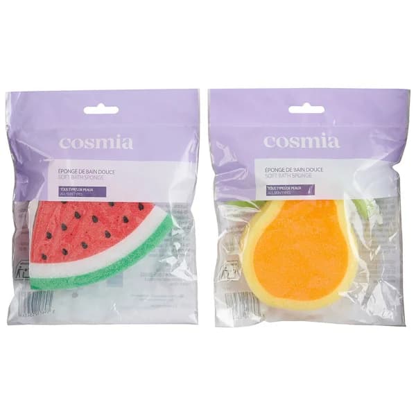 COSMIA Esponja de baño suave, para todo tipo de pieles y con forma de fruta. - 1 ud - Imagen del producto en Findit