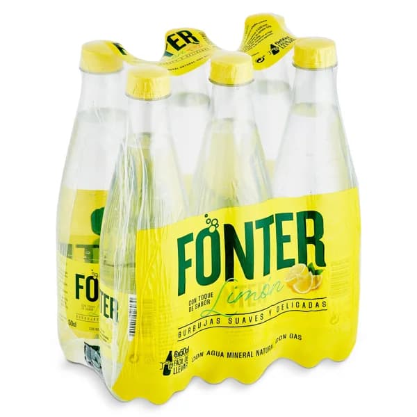 Agua mineral con gas sabor limón Fonter pack 6 x 50 cl - 3 l - Imagen del producto en Findit