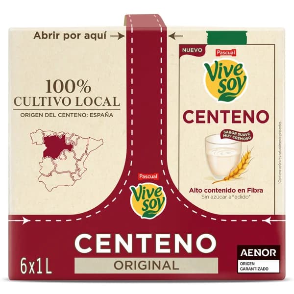 Bebida de centeno Vivesoy pack 6 x 1 l - 6 l - Imagen del producto en Findit