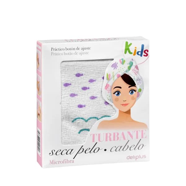 Toalla turbante kids estampado seca pelo microfibra Deliplus - 1 ud - Imagen del producto en Findit