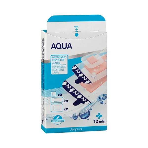 Tiras adhesivas protectoras de poliuretano Aqua Deliplus surtidas resistentes al agua - 11.93 ud - Imagen del producto en Findit