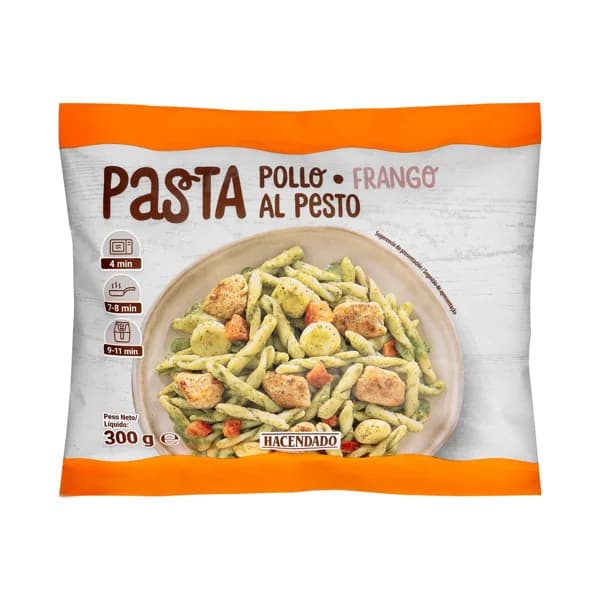 Pasta con pollo al pesto Hacendado ultracongelada - 0.3 kg - Imagen del producto en Findit
