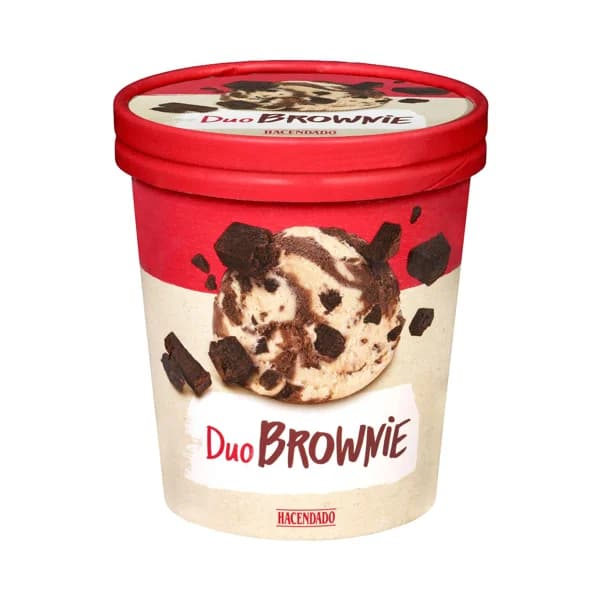 Helado Duo Brownie Hacendado de crema sabor vainilla y cacao - 0.5 l - Imagen del producto en Findit