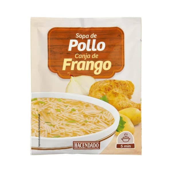 Sopa de pollo Hacendado con fideos finos - 0.07 kg - Imagen del producto en Findit