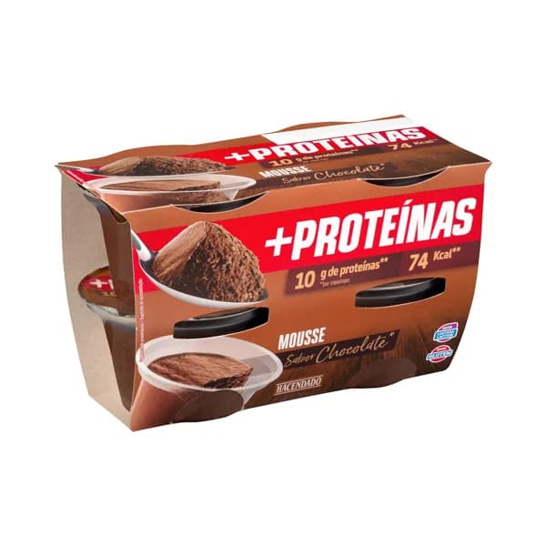 Mousse sabor chocolate +Proteínas Hacendado 10 g proteínas - 0.4 kg - Imagen del producto en Findit
