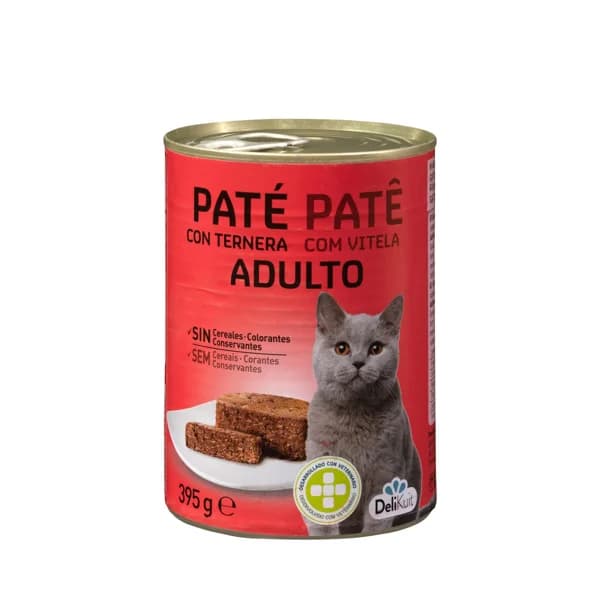 Paté gato adulto Delikuit con ternera - 0.39 kg - Imagen del producto en Findit
