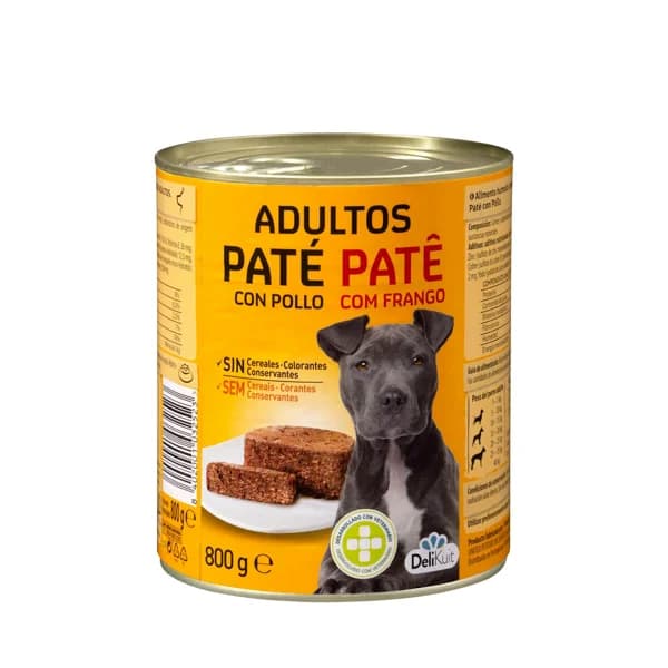 Paté perro adulto Delikuit con pollo - 0.8 kg - Imagen del producto en Findit